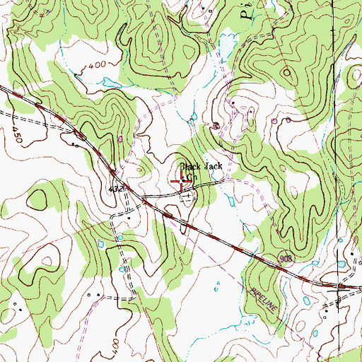 Topographic Map of Black Jack Church, TX