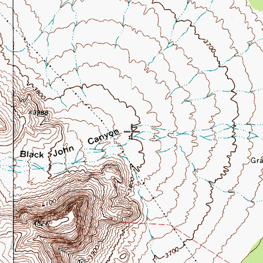 Topographic Map of Black John Canyon, TX
