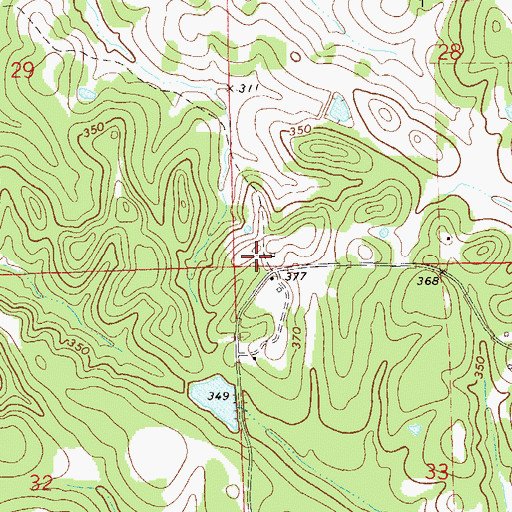 Topographic Map of Jinwrights Gin (historical), AL