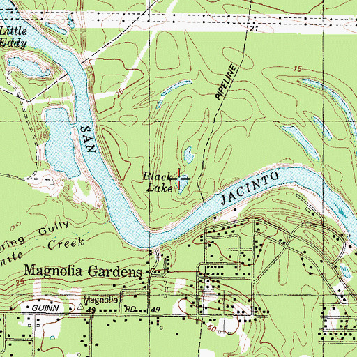 Topographic Map of Black Lake, TX
