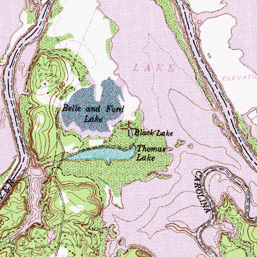 Topographic Map of Black Lake, TX