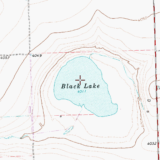 Topographic Map of Black Lake, TX