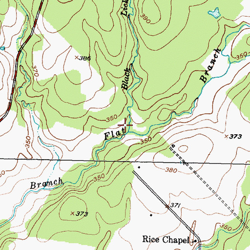 Topographic Map of Black Lick Branch, TX