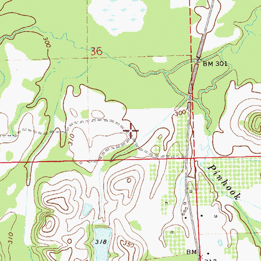 Topographic Map of Line Creek Church (historical), AL