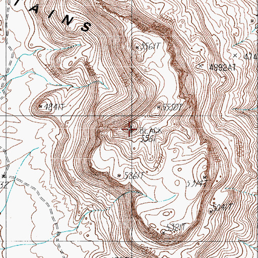 Topographic Map of Black Mountains, TX