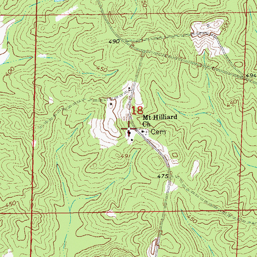 Topographic Map of McClenny School, AL