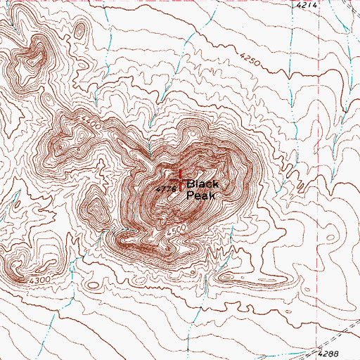 Topographic Map of Black Peak, TX