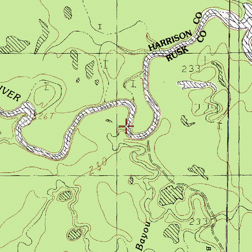 Topographic Map of Black Slough, TX