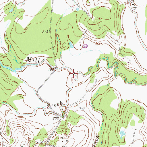 Topographic Map of Black Walnut Creek, TX