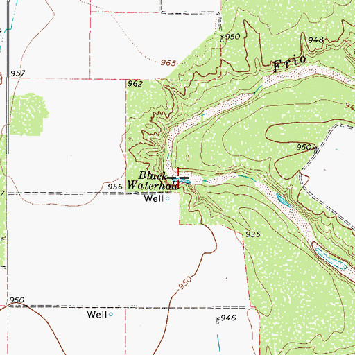 Topographic Map of Black Waterhole, TX