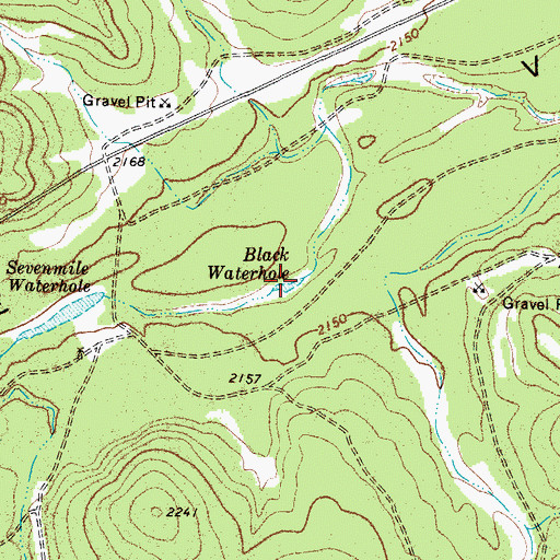 Topographic Map of Black Waterhole, TX