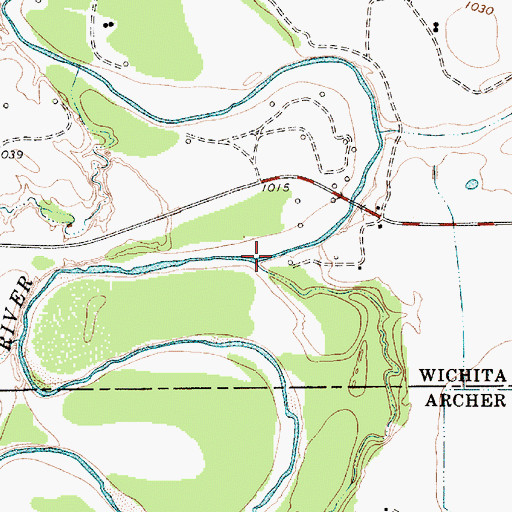 Topographic Map of Blackberry Creek, TX