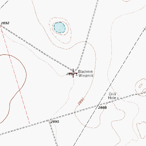 Topographic Map of Blackeye Windmill, TX