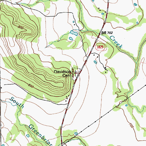 Topographic Map of Blackfoot Cemetery, TX