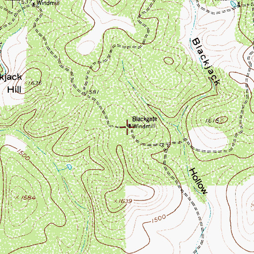 Topographic Map of Blackgate Windmill, TX