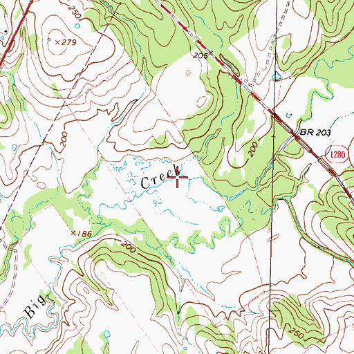 Topographic Map of Blackhouse Creek, TX