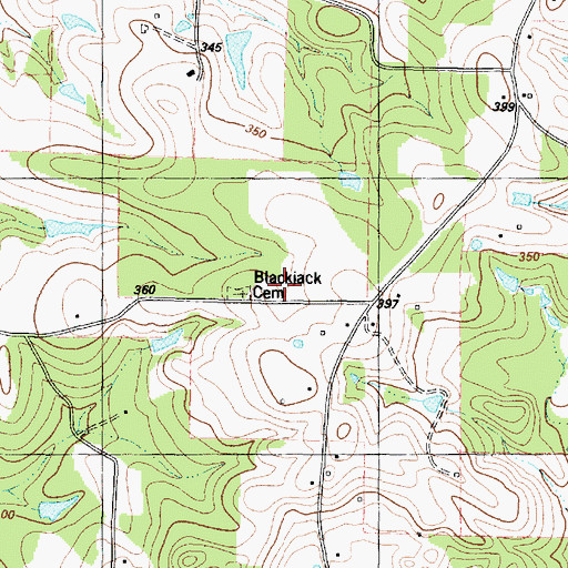 Topographic Map of Blackjack Cemetery, TX