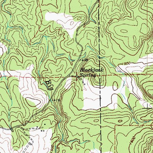 Topographic Map of Blackjack Spring, TX