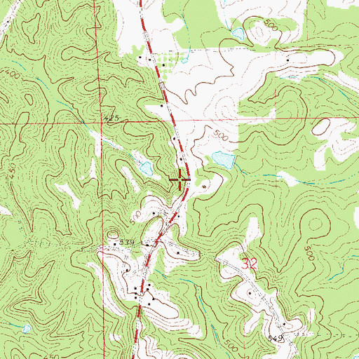 Topographic Map of Magnolia Church (historical), AL