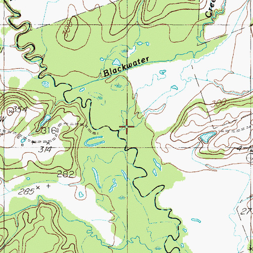 Topographic Map of Blackwater Creek, TX
