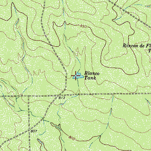 Topographic Map of Blanco Tank, TX