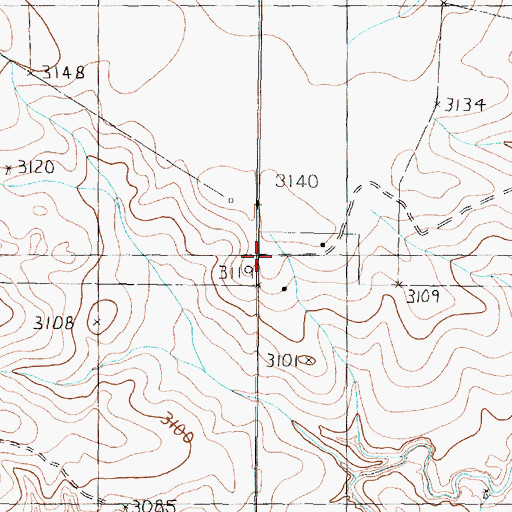 Topographic Map of Blankenship Ranch, TX