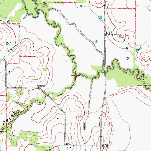 Topographic Map of Blanton Creek, TX