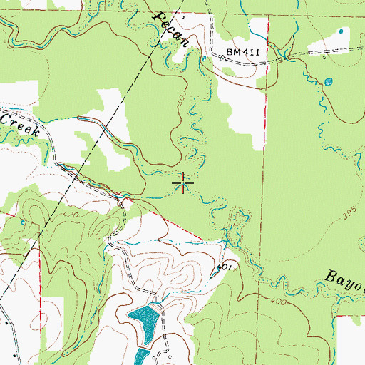 Topographic Map of Blanton Creek, TX