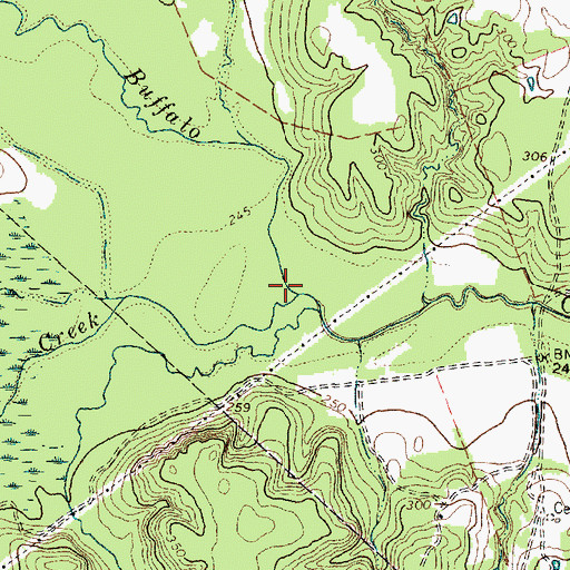 Topographic Map of Bliss Creek, TX