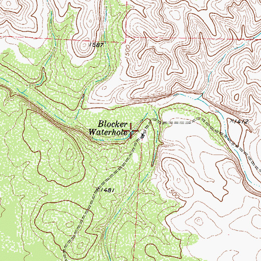 Topographic Map of Blocker Waterhole, TX