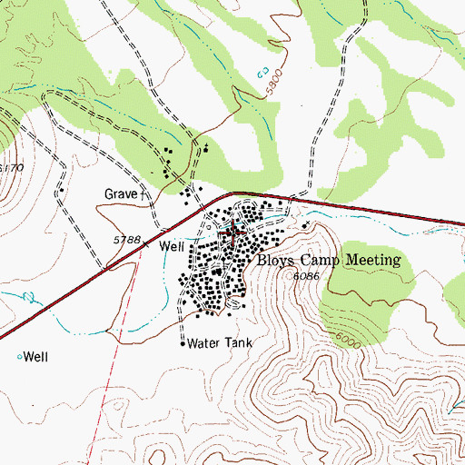 Topographic Map of Bloys Camp Meeting, TX