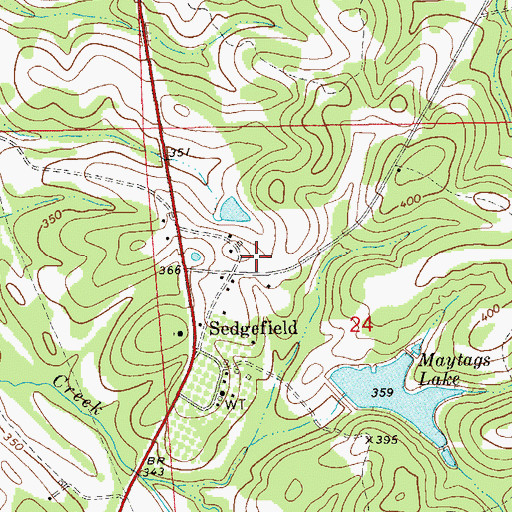 Topographic Map of Moultrie Cemetery, AL