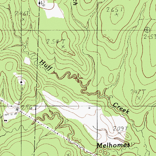Topographic Map of Blue Branch, TX