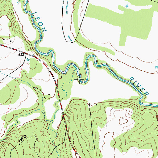 Topographic Map of Blue Branch, TX