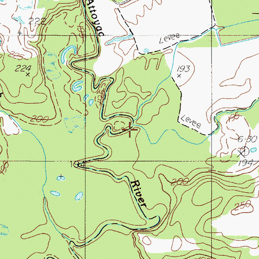 Topographic Map of Blue Creek, TX