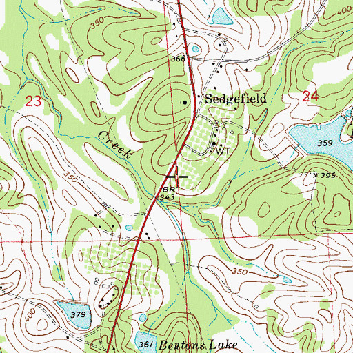 Topographic Map of Moultries (historical), AL
