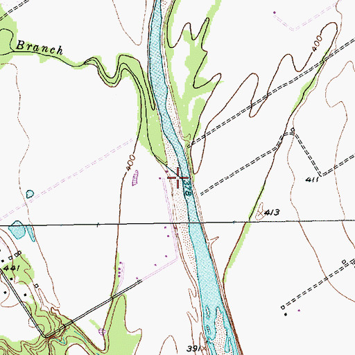 Topographic Map of Blue Hole Branch, TX