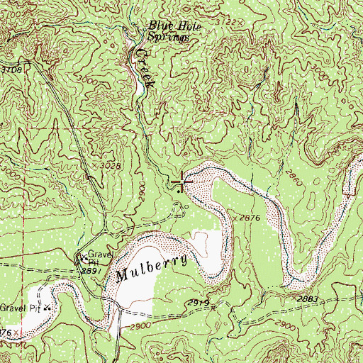 Topographic Map of Blue Hole Creek, TX