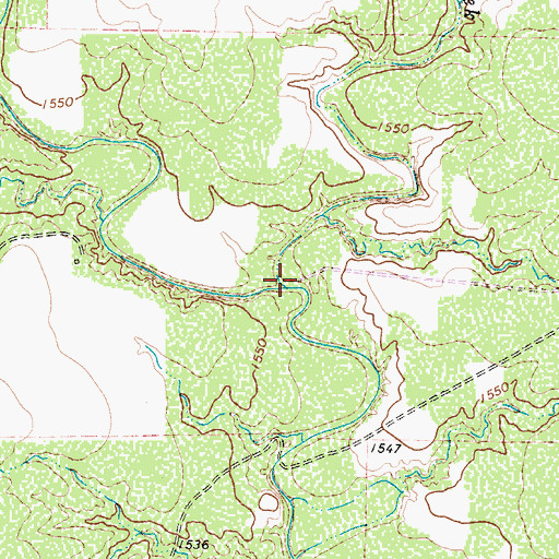 Topographic Map of Blue Hole Creek, TX
