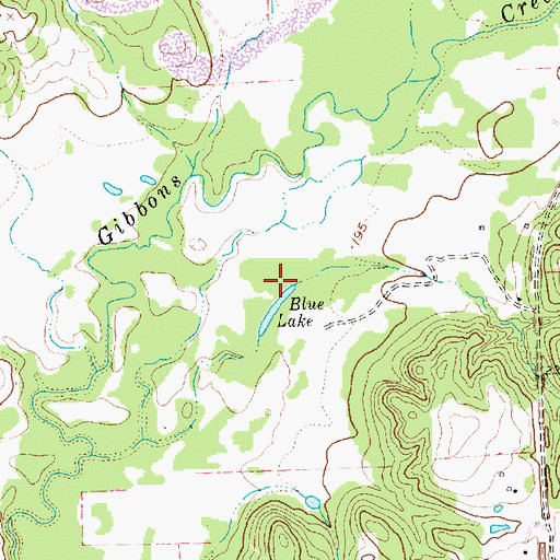 Topographic Map of Blue Lake, TX