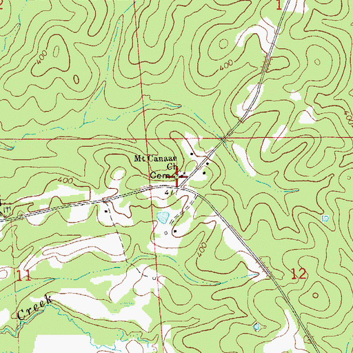 Topographic Map of Mount Canaan School, AL