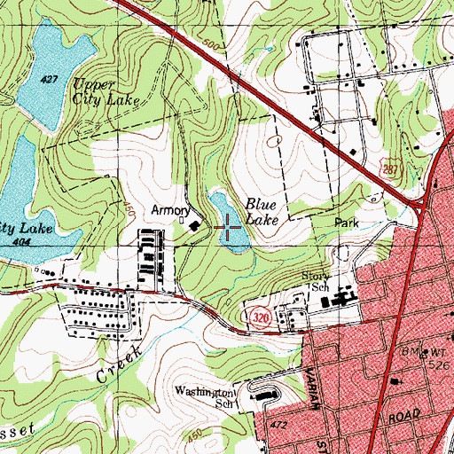 Topographic Map of Blue Lake, TX