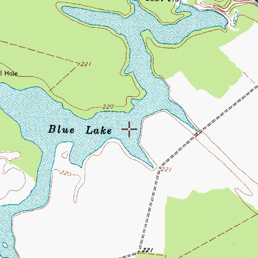 Topographic Map of Blue Lake, TX