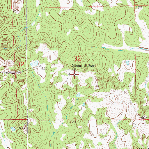 Topographic Map of Mount Hillard, AL
