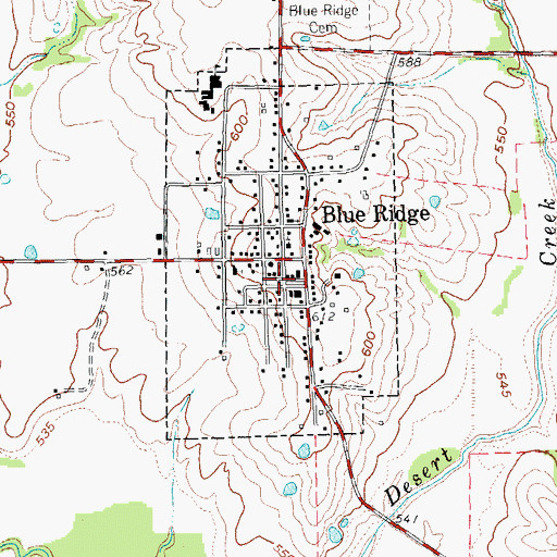 Topographic Map of Blue Ridge, TX