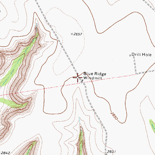 Topographic Map of Blue Ridge Windmill, TX