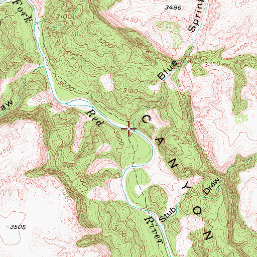 Topographic Map of Blue Spring Draw, TX