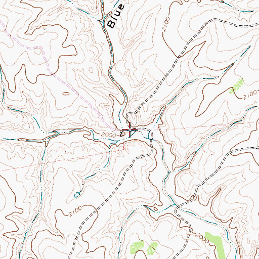 Topographic Map of Blue Tank Canyon, TX