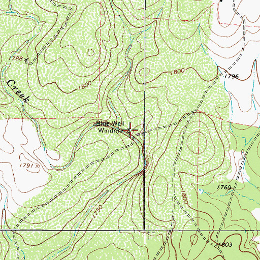 Topographic Map of Blue Well Windmill, TX