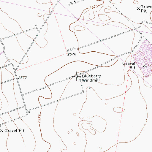 Topographic Map of Blueberry Windmill, TX